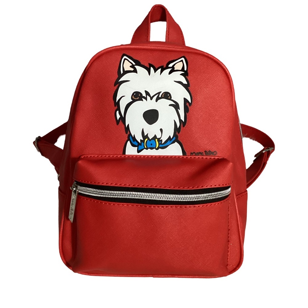 Marc Tetro Westie Dog Red Mini Backpack EUC Super Cute